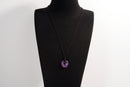 Raw Earth Crystals amethyst disc pendant necklace made with natural crystal for spiritual awareness, peace, and intuition.