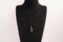 Raw Earth Crystals amethyst rectangle pendant necklace featuring natural crystal jewelry designed for spiritual growth, calmness, and intuitive clarity.