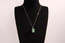 Raw Earth Crystals aventurine rectangle pendant necklace featuring natural crystal jewelry designed for prosperity, emotional balance, and inner growth.