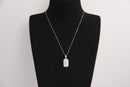 Raw Earth Crystals clear quartz rectangle pendant necklace, made from natural clear quartz to amplify energy, clarity, and spiritual focus.