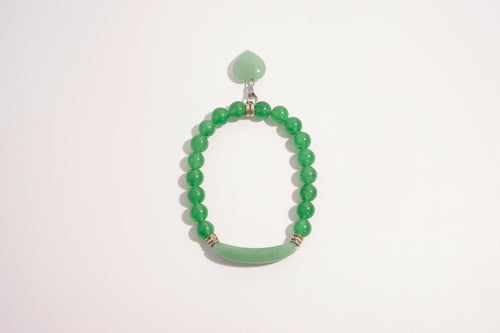 Raw Earth Crystals green aventurine bracelet with raw stone accent, made from natural crystal, enhances luck, growth, and emotional balance.