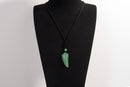 Raw Earth Crystals green aventurine point pendant necklace featuring natural crystal jewelry designed for prosperity, emotional balance, and heart healing.