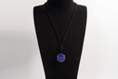 Raw Earth Crystals lapis lazuli geometric pendant necklace made with natural crystal for wisdom, truth, and spiritual insight.
