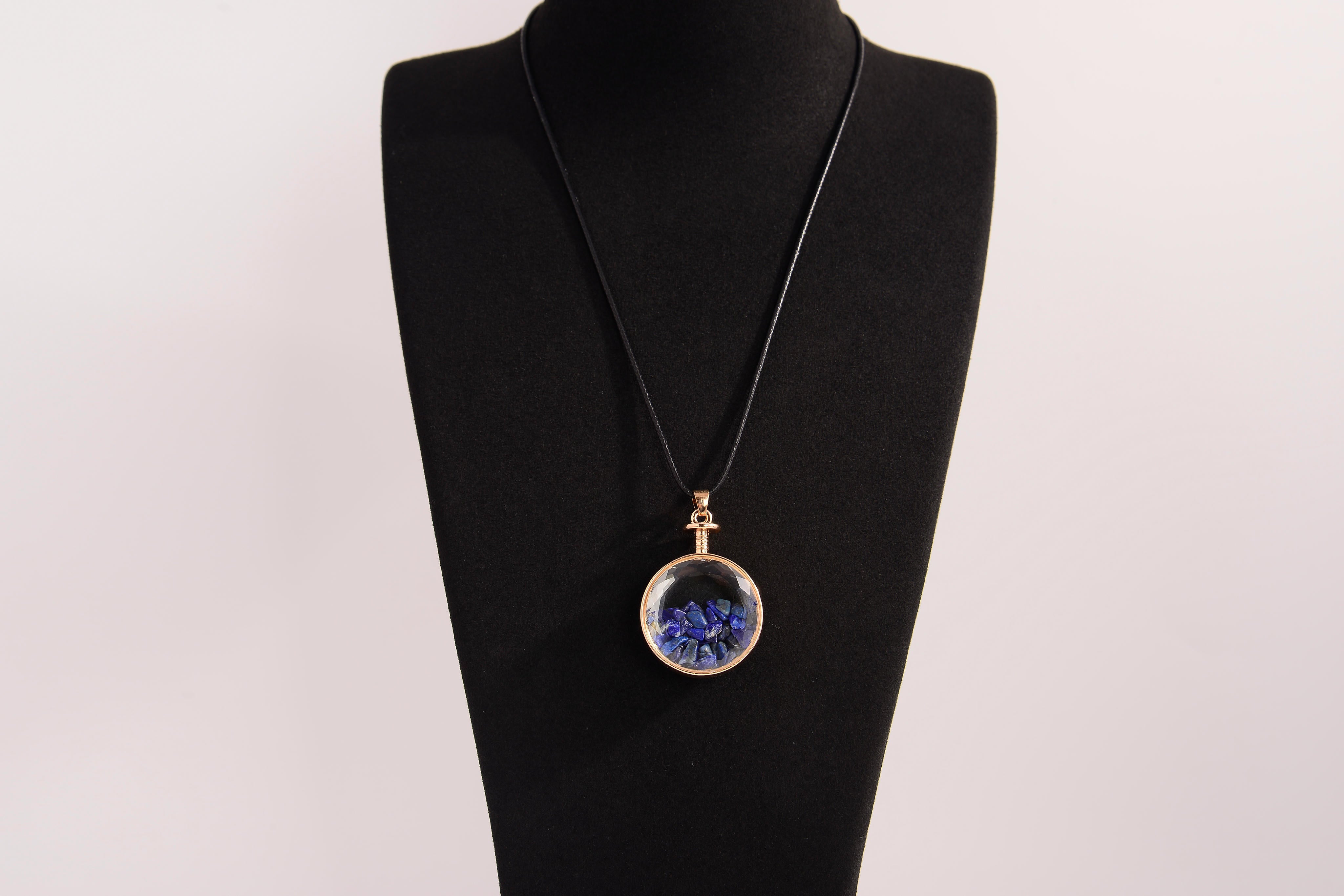 Pebble Capsule Crystal Necklace