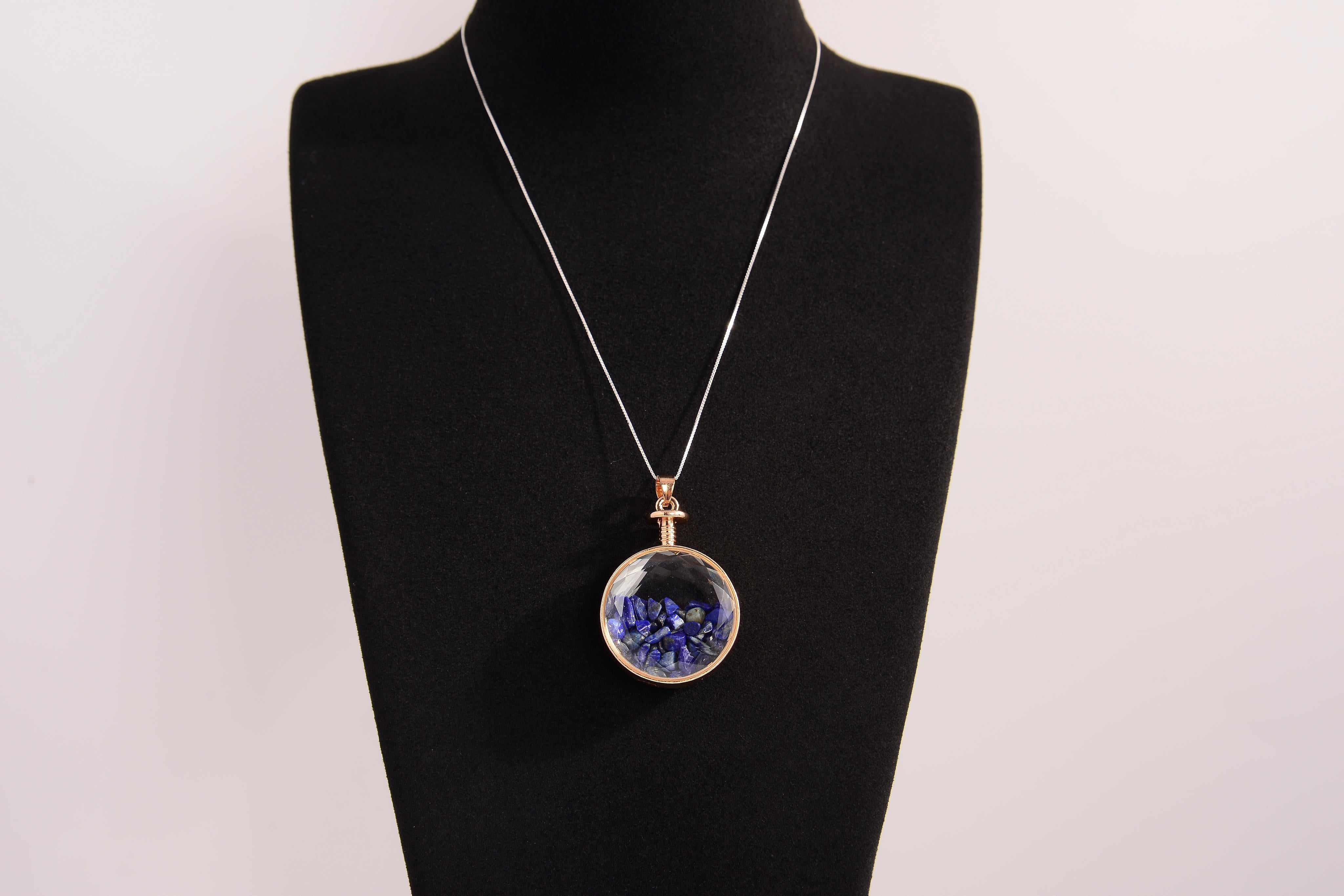 Pebble Capsule Crystal Necklace