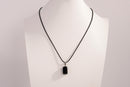Raw Earth Crystals obsidian rectangle pendant necklace featuring natural crystal jewelry designed for protection, grounding, and emotional clarity.