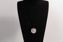 Raw Earth Crystals rose quartz geometric pendant necklace made with natural crystal for clarity, amplification, and spiritual alignment.