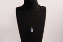 Raw Earth Crystals sodalite rectangle pendant necklace featuring natural crystal jewelry designed for mental clarity, communication, and emotional balance.