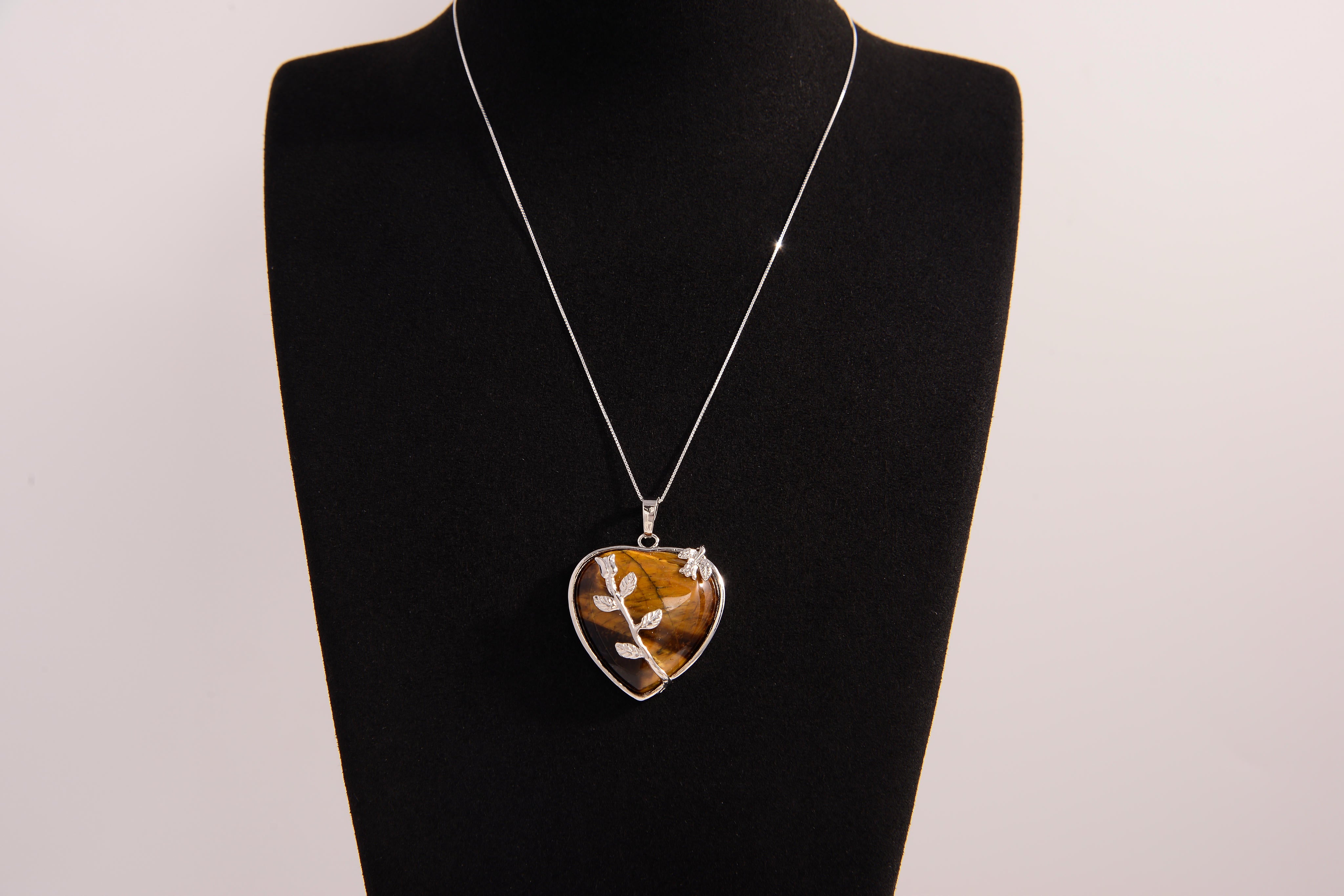 Flower Heart Crystal Necklace